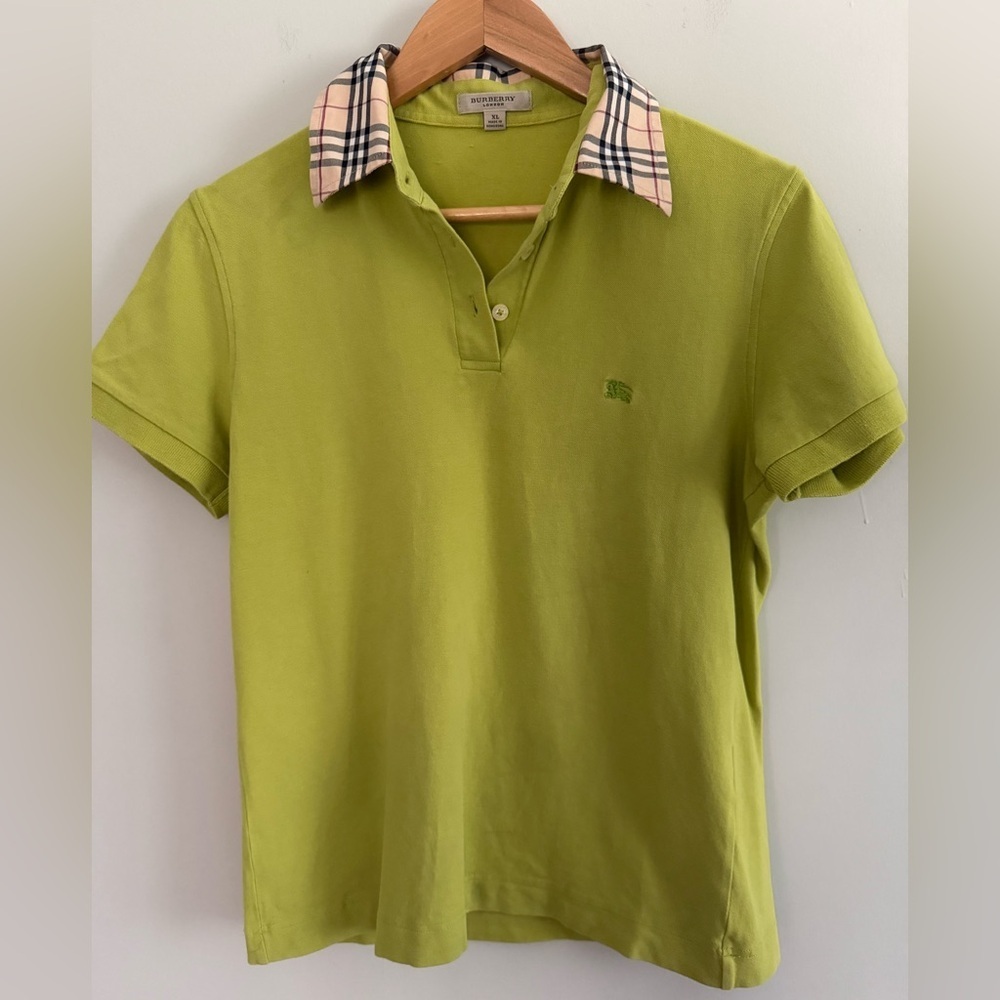 Burberry Check Collar Polo Shirt Size XL